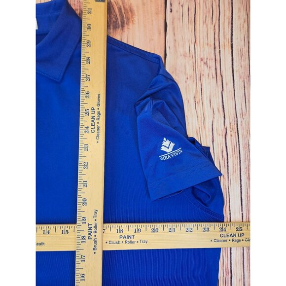 Peter Millar Mens Large Blue Polo Shirt Summer Comfort Golf Shirt Mira Vista GC - Picture 7 of 7